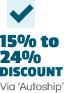 25% DISCOUNT via 'Autoship' 25% DISCOUNT via 'Autoship'